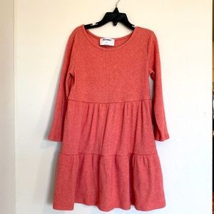 Soft pink cotton girls dress - size 6-7